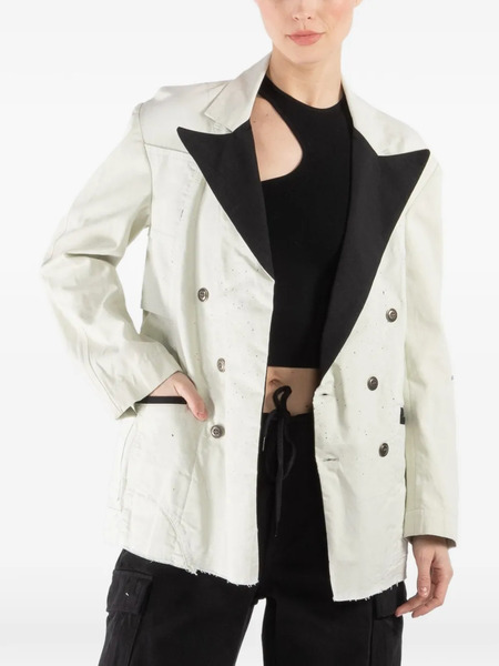  Greg Lauren Painters Double-breasted Coat - Green 