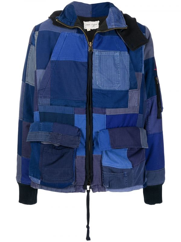  Greg Lauren Patchwork-design Coat - Blue 
