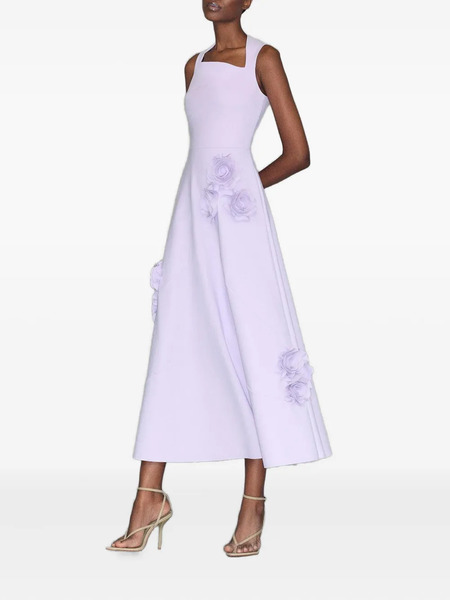  Greta Constantine Parrot Floral-appliqué Dress - Purple 