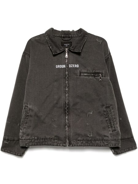  Ground Zero Distressed Zip-up Jacket - Grey 