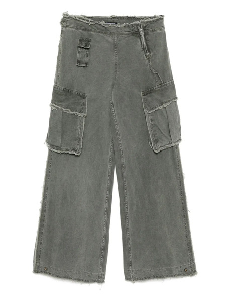  Ground Zero Frayed Cargo Trousers - Green 
