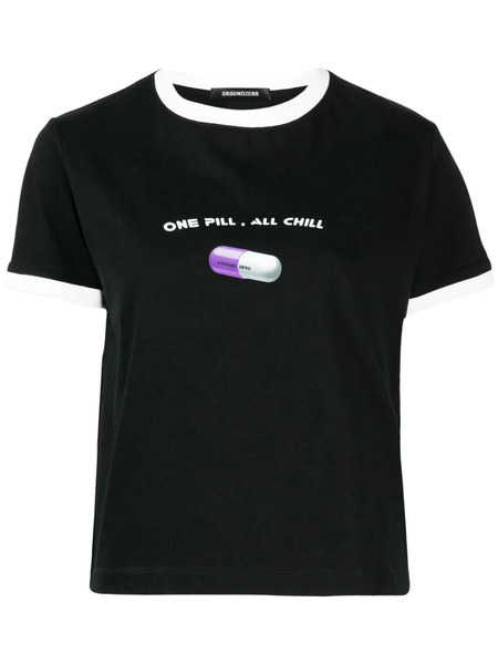  Ground Zero Graphic-print Cotton T-shirt - Black 