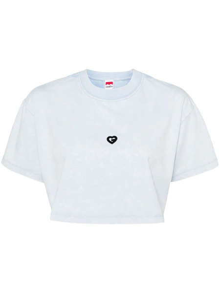  Ground Zero Logo-appliqué Cropped T-shirt - Blue 