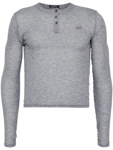  Ground Zero Logo-embroidered T-shirt - Grey 