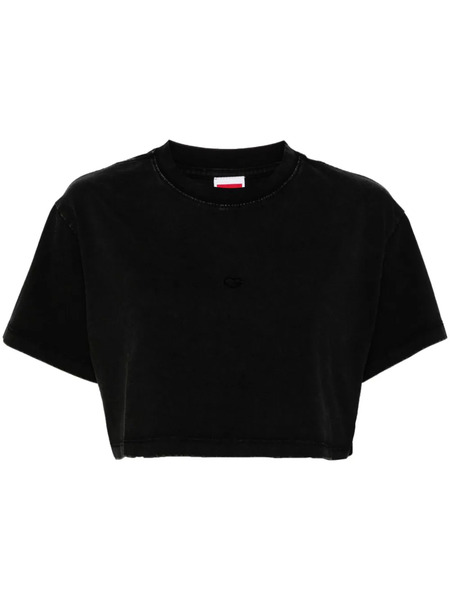  Ground Zero Logo-embroidered Washed T-shirt - Black 