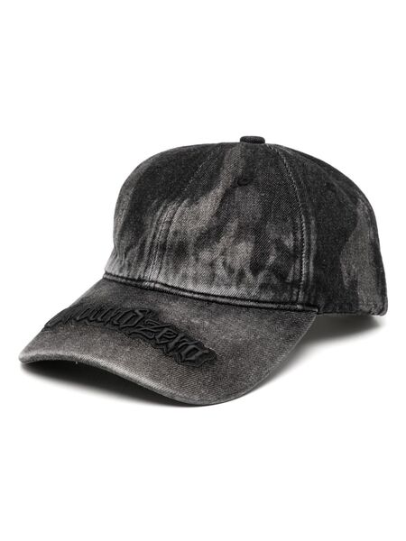  Ground Zero Logo Embroidery Heavy Washed Cap - Black 