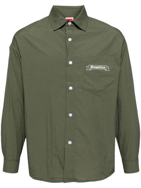  Ground Zero Logo Long-sleeve Shirt - Green 