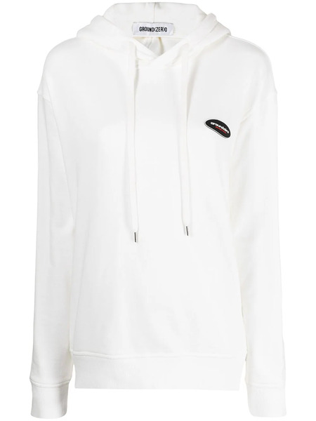  Ground Zero Logo-patch Cotton Hoodie - White 