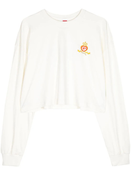  Ground Zero Logo-print Cropped Sweatshirt - White 
