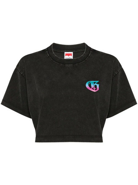  Ground Zero Logo-print Cropped T-shirt - Black 