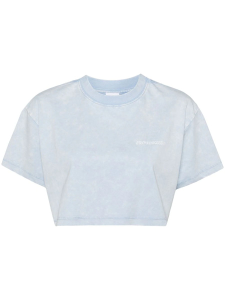  Ground Zero Logo-print Cropped T-shirt - Blue 