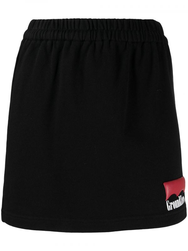  Ground Zero Logo-print Jersey Mini Skirt - Black 