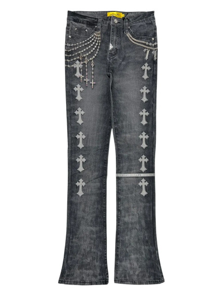  Guapi Heavens Rosary Crosses Vault Jeans - Grey 