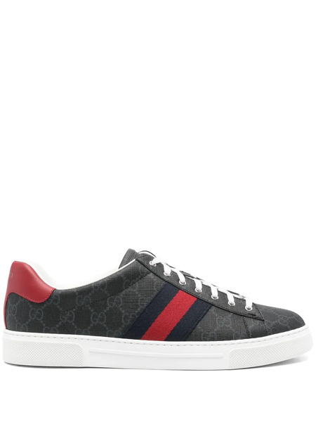  Gucci Ace Logo Web-stripe Sneakers - Black 