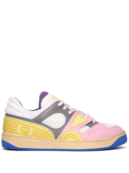  Gucci Basket Panelled Sneakers - Pink 
