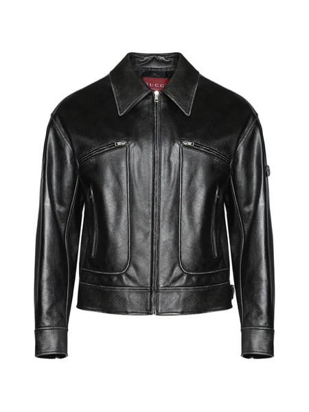  Gucci Black Leather Jacket 