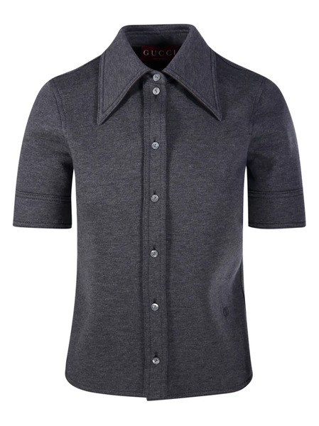  Gucci Button Collar Shirt - Grey 