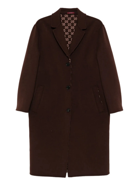  Gucci Button-fastening Coat - Brown 