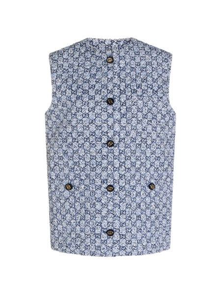  Gucci Button Patterned Vest - Blue 