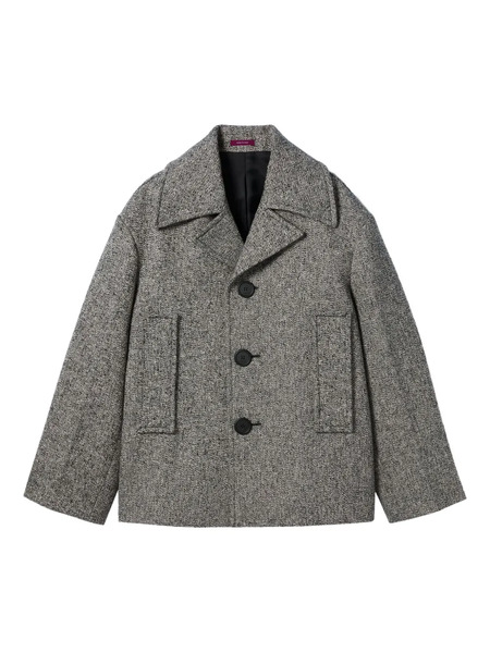  Gucci Button Single-breasted Caban Coat - Grey 