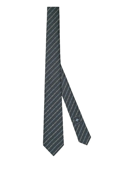  Gucci Chain-link Pattern Tie - Blue 