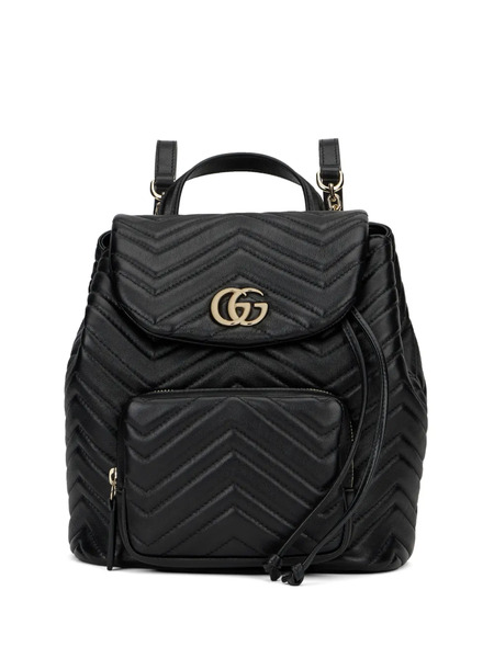  Gucci Chevron Quilted Backpack - Black 