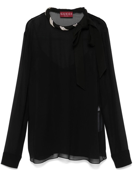 Gucci Crystal-embellished Blouse - Black 