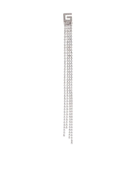  Gucci Crystal-fringe Drop Earrings - Silver 