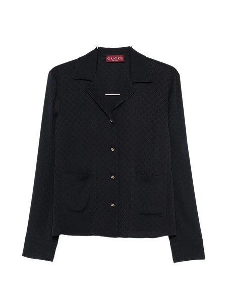  Gucci Diamond-pattern Buttoned Shirt - Blue 