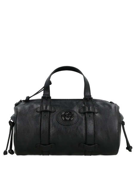  Gucci Double G Leather Holdall - Black 