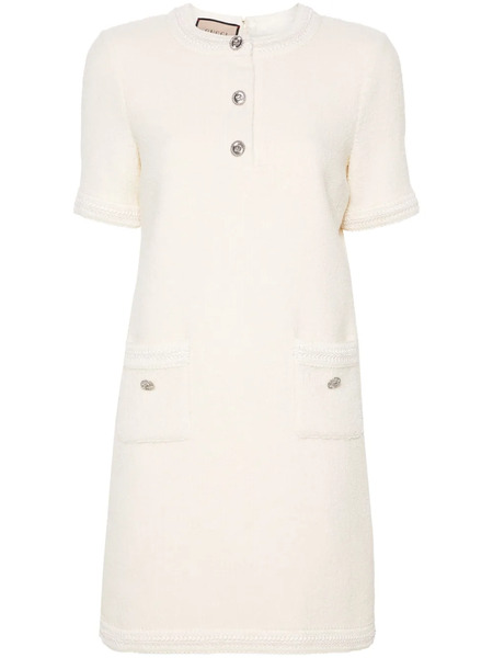  Gucci Double-g Mini Dress - Neutrals 