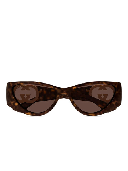  Gucci Eyewear Cat-eye Frame Sunglasses - Brown 
