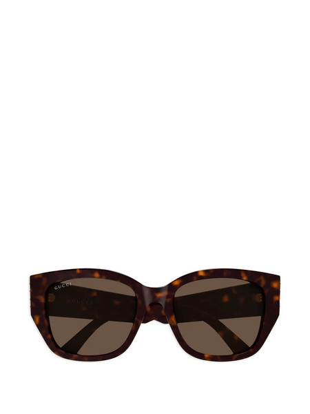  Gucci Eyewear Cat-eye Logo Sunglasses - Brown 