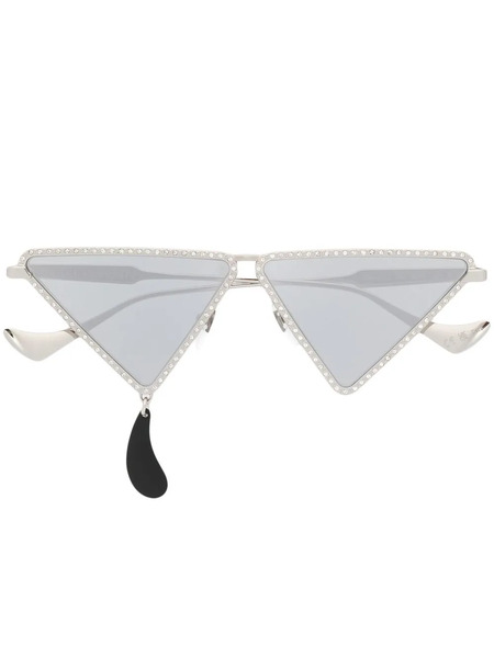  Gucci Eyewear Embellished Geometric Sunglasses - Silver 