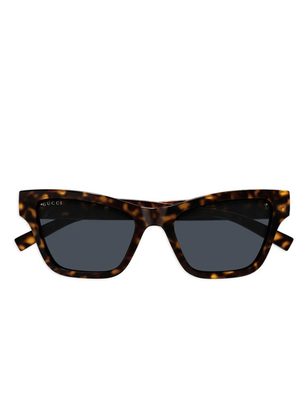  Gucci Eyewear Geometric Logo Sunglasses - Brown 