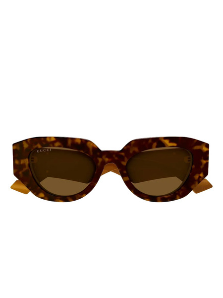  Gucci Eyewear Geometric Logo Sunglasses - Brown 