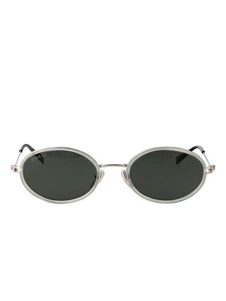  Gucci Eyewear Gg1980s Oval-frame Sunglasses - Silver 