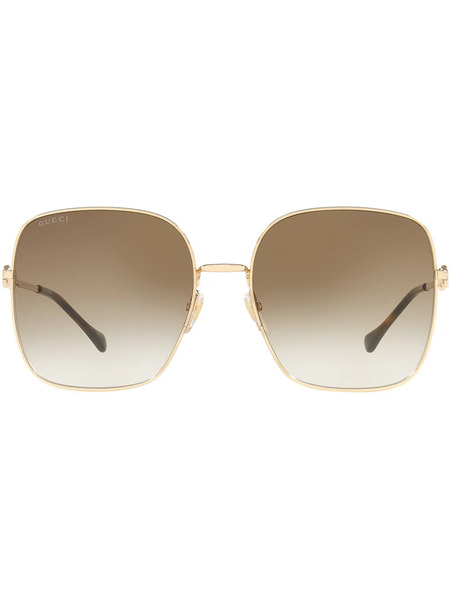  Gucci Eyewear Horsebit-embellished Oversized Sunglasses - Gold 