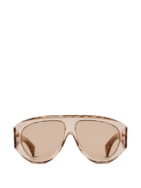  Gucci Eyewear Logo Browline Sunglasses - Neutrals 