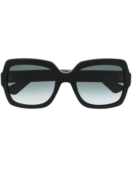  Gucci Eyewear Logo-plaque Oversize Frame Sunglasses - Black 