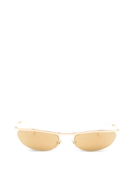  Gucci Eyewear Oval-frame Sunglasses - Gold 