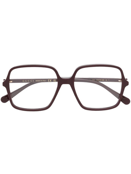  Gucci Eyewear Oversize Square Frame Glasses - Red 