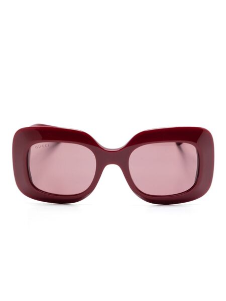  Gucci Eyewear Rectangle-frame Sunglasses - Brown 