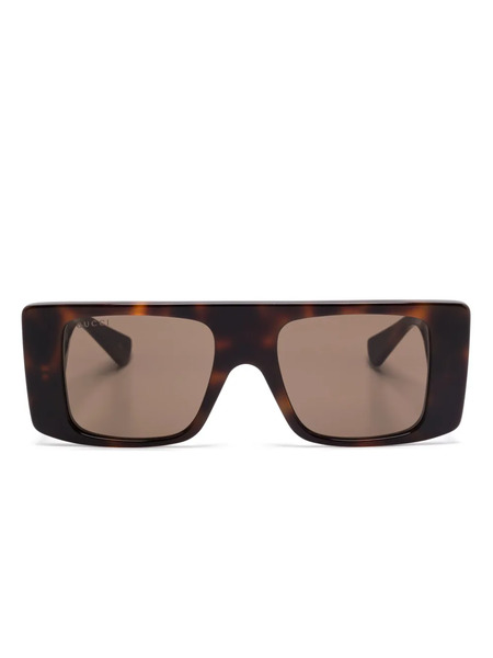  Gucci Eyewear Rectangle-frame Sunglasses - Brown 