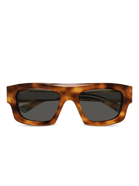  Gucci Eyewear Rectangular Frame Sunglasses - Brown 