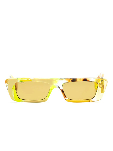  Gucci Eyewear Rectangular-frame Sunglasses - Yellow 