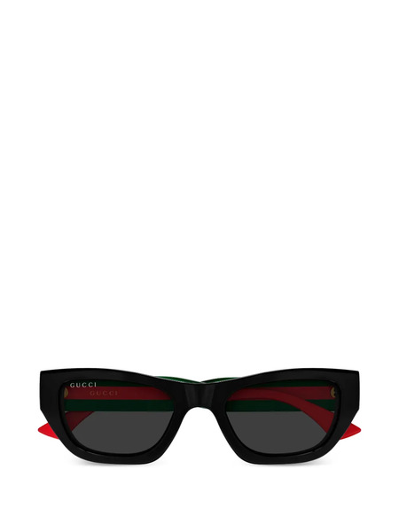 Gucci Eyewear Stripe Logo Sunglasses - Black 