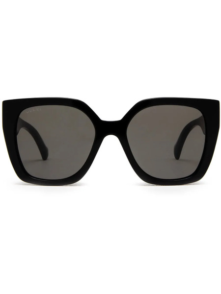  Gucci Eyewear Striped Square-frame Sunglasses - Black 
