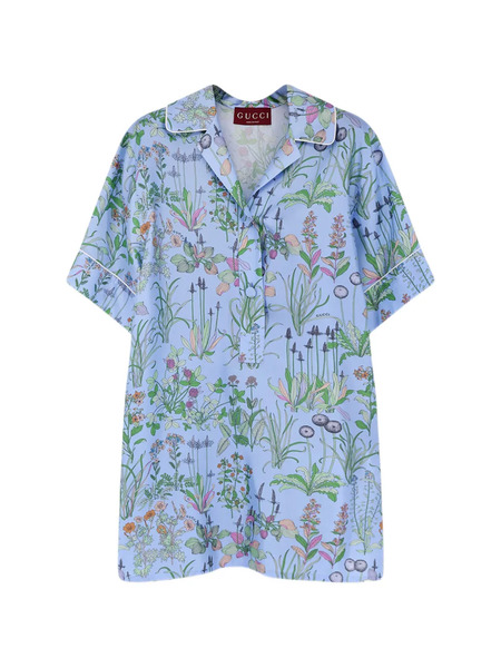  Gucci Floral Print Blouse - Blue 