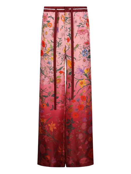 Gucci Floral-print Drawstring Trousers - 5057 Pink/rosso Ancora/mc 